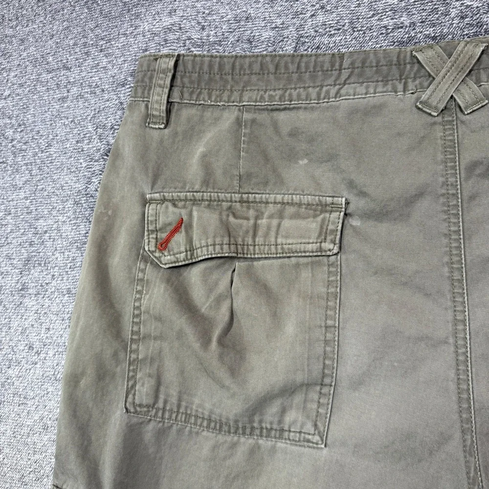 Columbia Cargo Shorts Mens 38 Olive Green Cotton Utility Hiking Paint Splatter